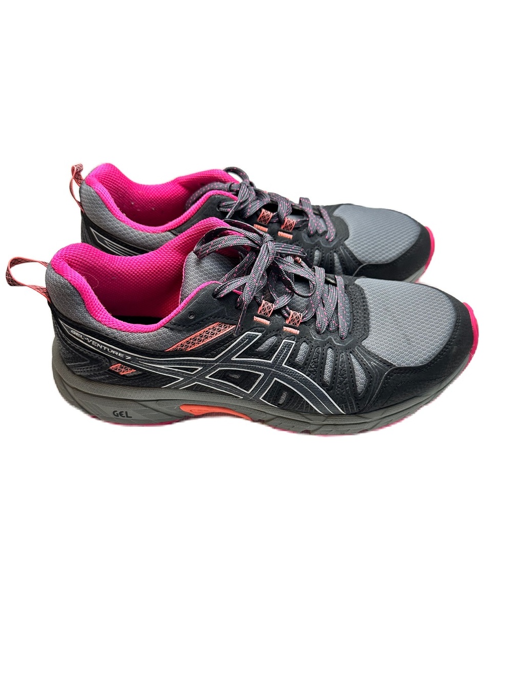 ASICS Women's Gray and Pink GEL Venture Running Shoes